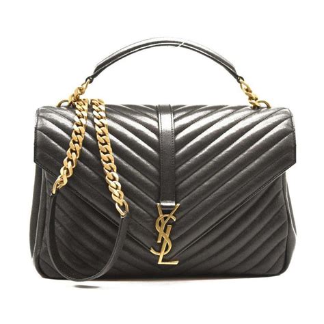 ysl large college bag fashionphile|SAINT LAURENT Sheepskin Matelasse Chevron Monogram .